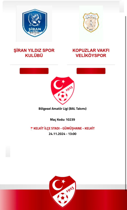 Şiran Yıldızspor’umuz Kelkit'te